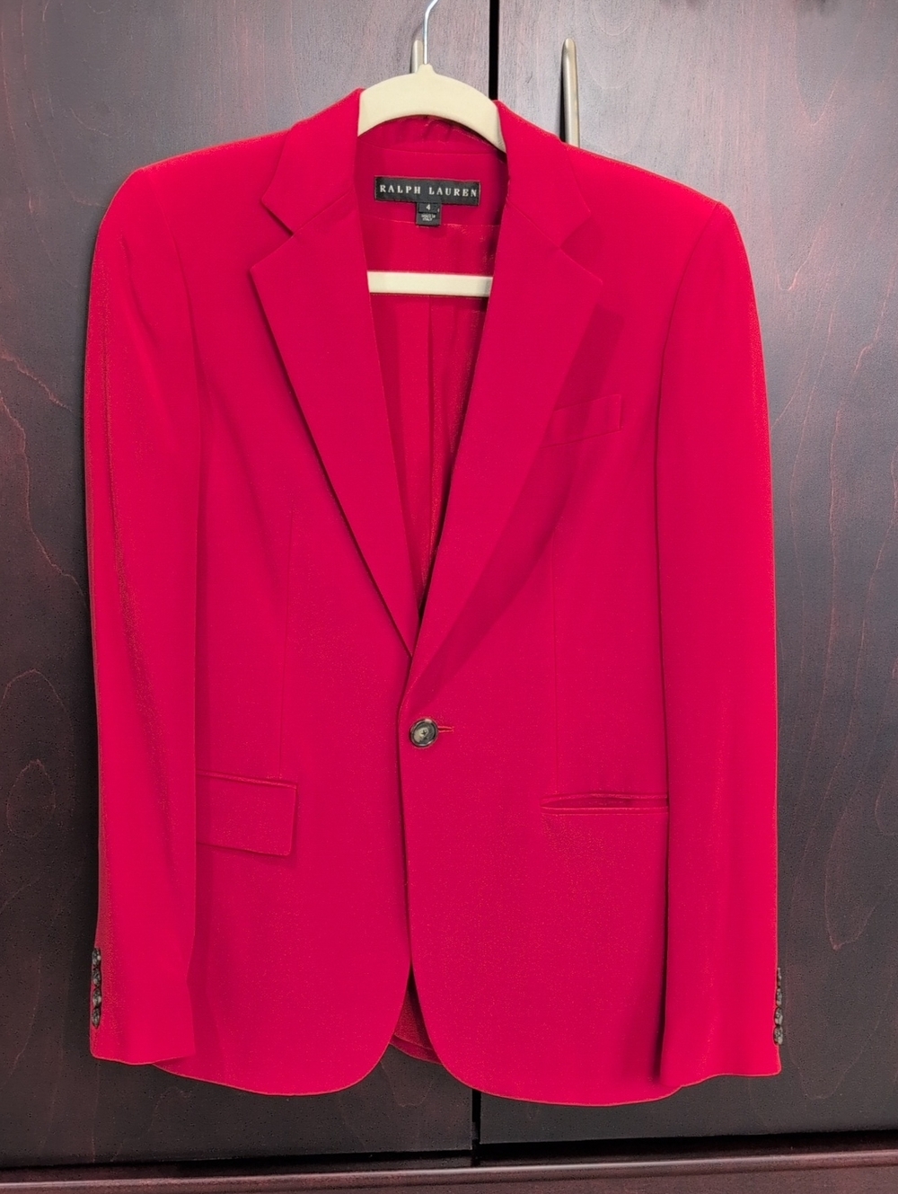 Ralph Lauren Red Silk Blazer 4